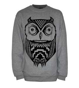 AZTEC OWL SWEATSHIRT OUTFITTERS JUMPER NAVAJO WOLF GRAPHIC ANIMAL 
