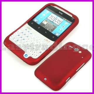 Red Hard Rubberized Case Cover HTC ChaCha Cha Cha A810E  