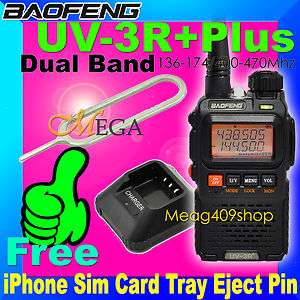 UV 3R PLUS BAOFENG DUAL BAND Radio + iPhone Sim Card Tray Eject Pin 