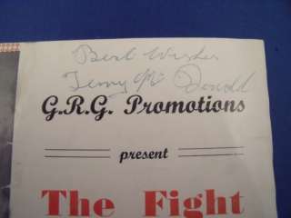 Terry McDonald Johnny Mann SIGNED BOXING PROGRAMME 1955  