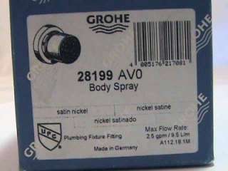 Grohe 28199 AVO Relaxa Plus Satin Nickel Body Spray Head  