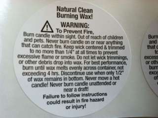 Soy Jar Container Candle Instruction Warning Labels )  