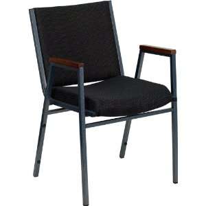 HERCULES™ Heavy Duty Black Patterned Fabric Stackable Chair by Flash 