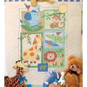 Dimensions Baby Hugs Savannah Quilt Stamped Cross Stitch Kit   34 x 