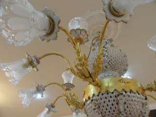 DRESDEN QUALITY HAND PAINTED PORCELAIN CHANDELIER JC001  