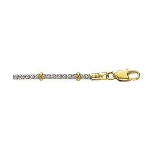 white Gold & Yellow Gold two Tone Saturn Chain 2 2.5mm wide, Bracelet 