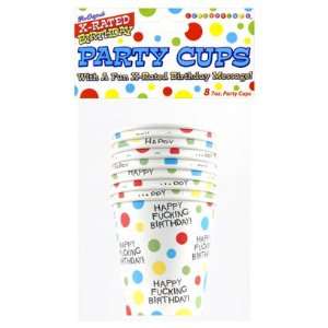  Happy F  king Birthday Party Cups (8 Pac) Health 