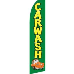  Car Wash in Green w/Car Swooper Feather Flag Office 
