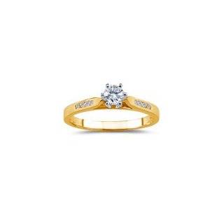 08 Cts Diamond Ring Setting in 14K Yellow Gold. 4.0 Jewelry  