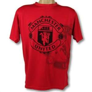 MANCHESTER UNITED SOCCER OFFICIAL BLACK POLY T SHIRT SZ 