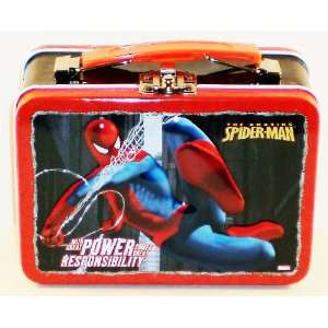 Spiderman Power & Responsibility Small Embossed Lunch Box Tin/ Carry 