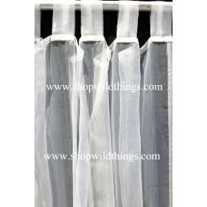  Curtain Ivory Sheer Shiny Organza Tab Top
