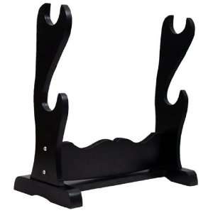  Wood Two Sword Table Display Stand