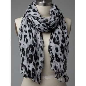  Bright Colors with Animal Printed Scarf/Shawl WHITE 