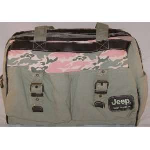  Jeep Duffle Diaper Bag   Khaki and Pink Camouflage Baby