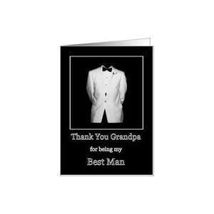 Thank you Grandpa for being my Best Man, White Tux with black bow tie 