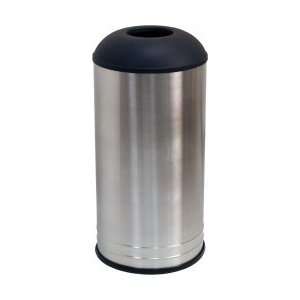  Stainless Steel Trash Receptacle Black with Dome Top