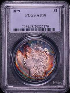 1879 pcgs au58 morgan silver dollar