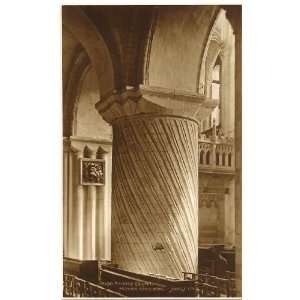 1930s Vintage Postcard Twisted Column   Norwich Cathedral   Norwich 