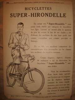 1890 ANTIQUE FRENCH BICYCLE CYCLING AD PRINT 2 SEATER +  