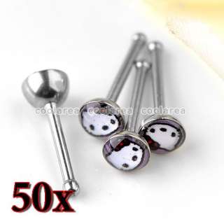   Stainless Steel Plastic Hellokitty Nose Studs Ring Bar Pin Piercing