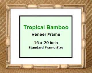 Tropical Bamboo Wall Picture Frame ~ 16 x 20 inch size ~ light bamboo 