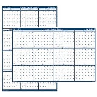  Write On/Wipe Off Academic July 2011 to June 2012 Wall Planner 