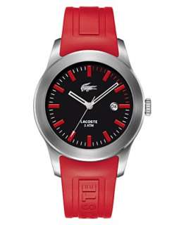Lacoste Mens Watch, Red Rubber Strap 2010396   Brandss
