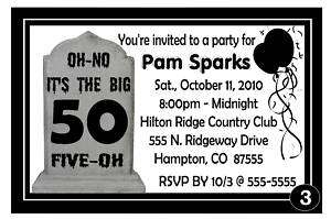 OVER THE HILL 40th 50th 60th BIRTHDAY PARTY INVITATIONS  