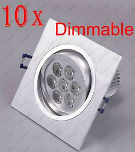 10*Dimmable 7W LED Ceiling Down Light Grid Lamp Fixture  