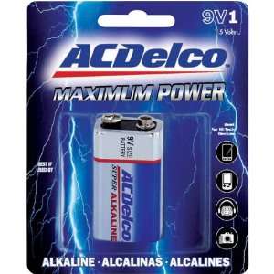  AC Delco 9V Maximum Power Alkaline Retail Battery   4 Pack 