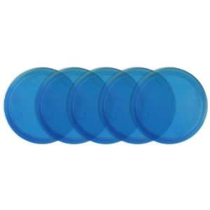    5 Blue Translucent 2 1/2 Air Hockey Pucks