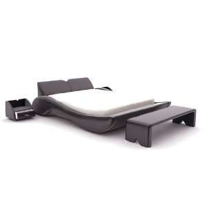  Modern Black Leather VICTORIA Queen Size Bed
