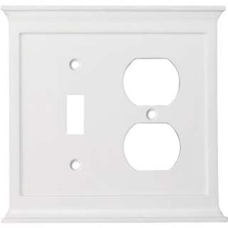 allen + roth 5 3/8 x 5 1/8 White Combination Metal Wall Switch Plate 