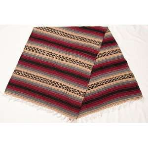   Style Southwest Mexican Blanket 56x74  Burgundy & Grey