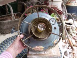 Wonderful Antique Oil Kerosene Lamp Turned Electric Table Lamp Folk 
