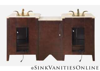72 Evelyn   Double Sink Vanity Bathroom Furniture Yellow Onyx Stone 