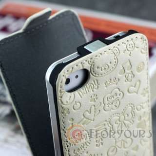   Leather Pouch Flip Case Cover for Apple iphone 4 S 4S 4th Generation
