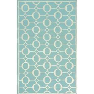   Hand Tufted Area Rug Arabesque 5 x 8 Aqua Carpet Furniture & Decor