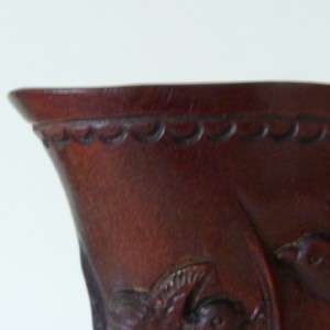 CHINESE CARVED LIBATION CUP, POSSIBLY BUFFALO HORN http//www.auctiva 