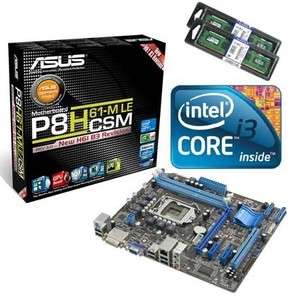 ASUS P8H61 M LE/CSM Motherboard+Intel i3 2120+Kingston 8G Bundle 