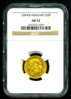 1889 AUSTRIA HUNGARY GOLD COIN 20 FRANCS 8 FT * NGC CERTIFIED GENUINE 