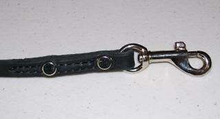 Punk Hollow ~ Leather Dog Leash ~ 6 ft. x 3/8 in   Blk / Nickel 