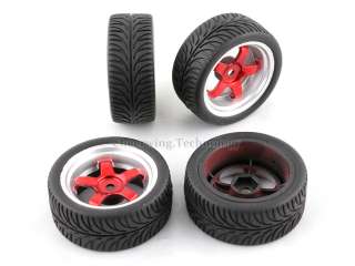 4pcs 110 RC Car 5 Spoke Wheel Rim & Tires Tyre  