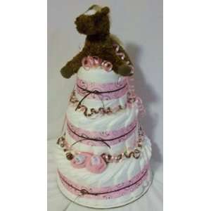    Baby Girl Gift Basket Shower Gift Plush Horse Diaper Cake Baby
