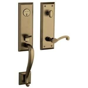 Baldwin 85355050LENT Satin Brass and Black Images, Stonegate Left 