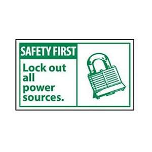  Graphic Machine Labels   Safety First Lock Out All Power 