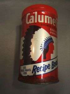 Vintage Tin CALUMET BAKING POWDER Jar Red Indian 1074  