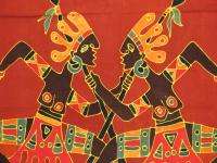 Handpainted Primitive African Tribal Dancers Sarong (5)  