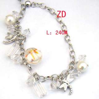   Lampwork Glass Beads Link Bangle Bracelet Fashion Jewelry  